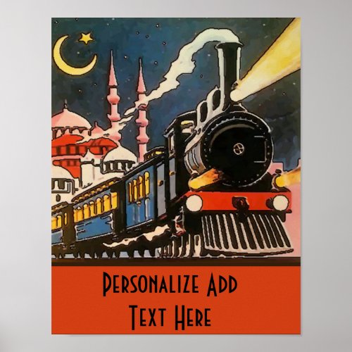 Orient Express Train add text personalize Poster