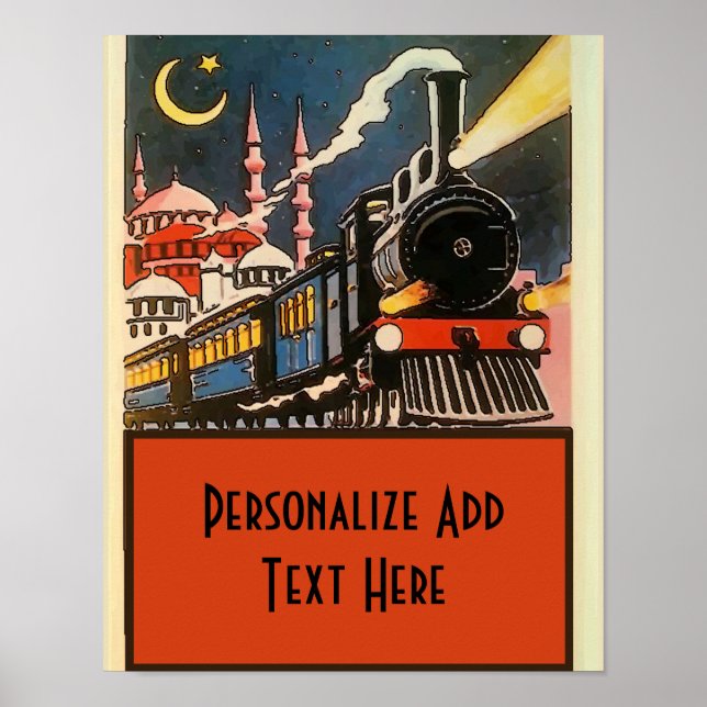 Orient Express Train, add text personalize Poster (Front)