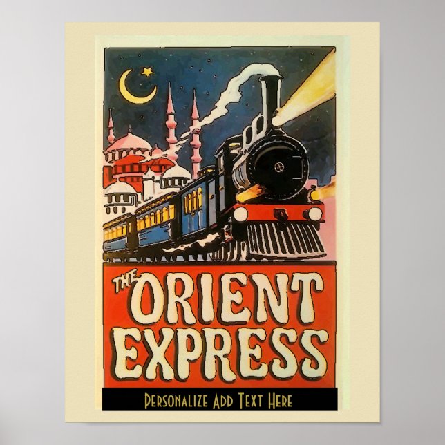 Orient Express Train, add text personalize Poster (Front)
