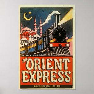 Orient Express Train, add text personalize Poster