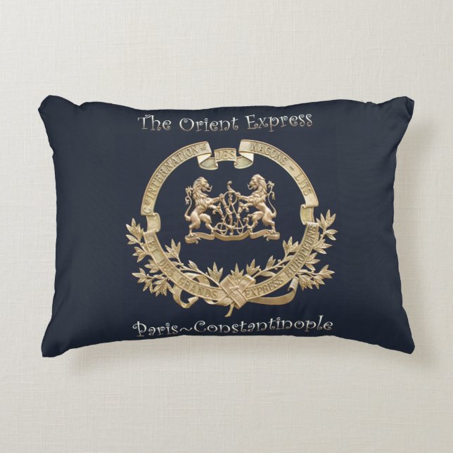 Orient Express Train Logo~Paris/Constantinople ~ Accent Pillow (Front)