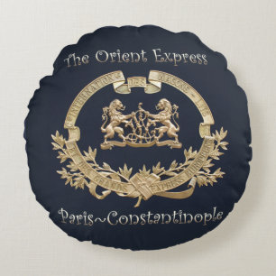 Orient Express Train Logo~Paris/Constantinople ~ Round Pillow