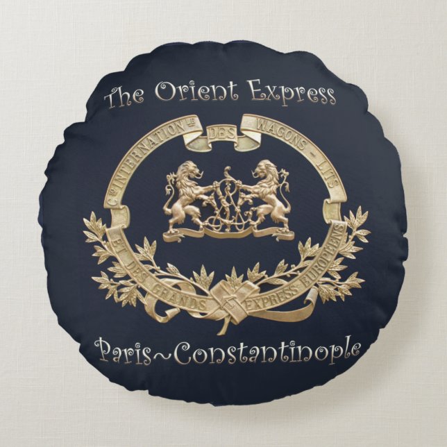 Orient Express Train Logo~Paris/Constantinople ~  Round Pillow (Front)