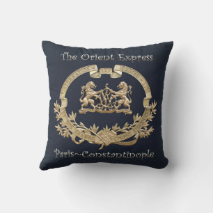 Orient Express Train Logo ~ Paris/Constantinople Throw Pillow