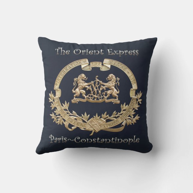 Orient Express Train Logo ~ Paris/Constantinople Throw Pillow (Back)