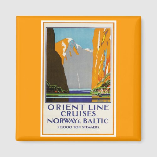 Orient Line Cruises Norway and Baltic Vintage Magnet