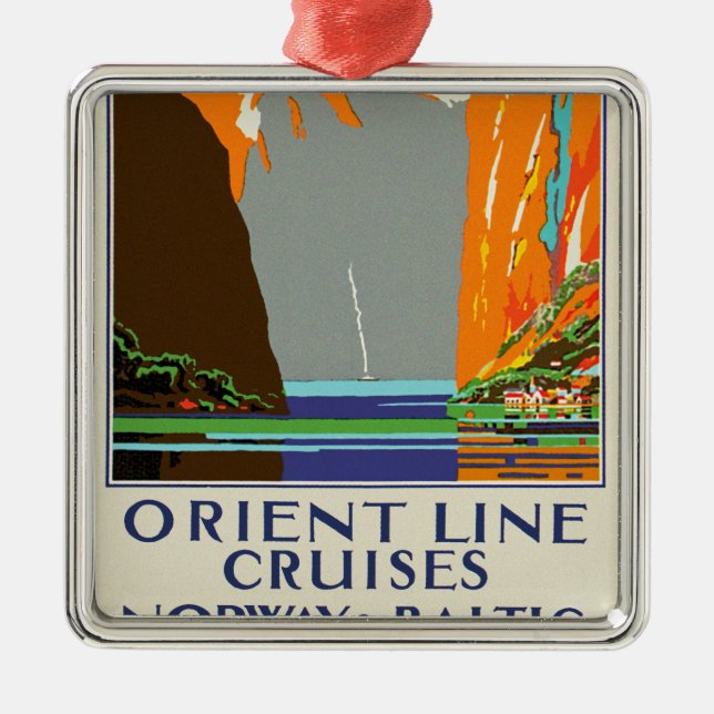 Orient Line Cruises ~ Norway & Baltic Metal Ornament (Front)
