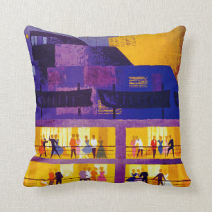 Orient Line ~ Party on Deck Throw Pillow