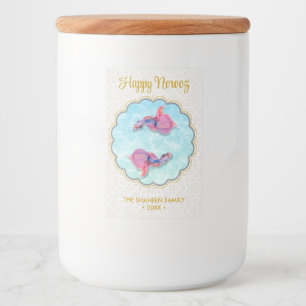 Orient Pattern Happy Norooz Mubarak Colorful Fish Food Label