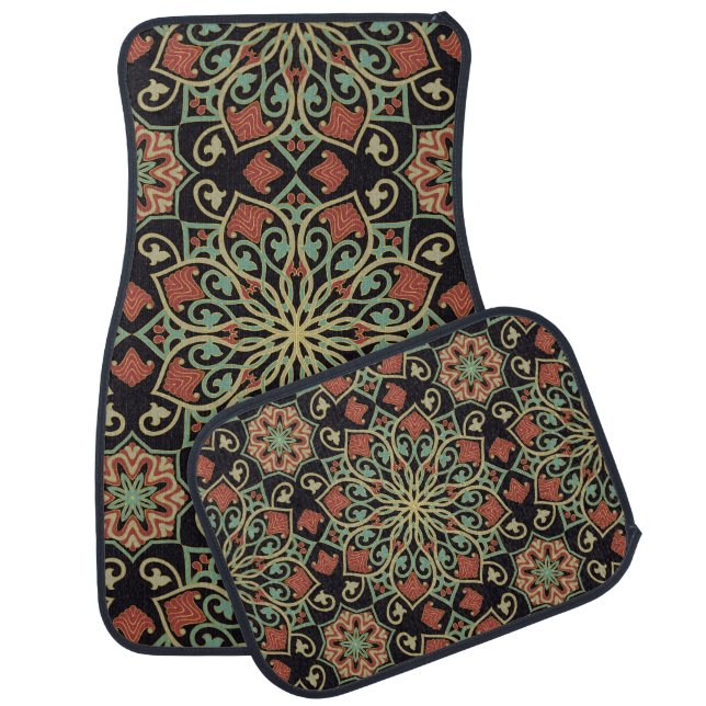 Oriental Abstract Colorful Background Car Floor Mat (Set)