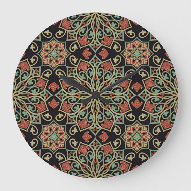 Oriental Abstract Colorful Background Large Clock (Front)