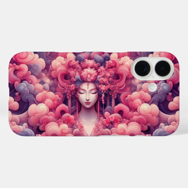 Oriental abstract dreamy Geisha pink clouds Case-Mate iPhone Case (Back (Horizontal))