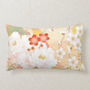 Oriental Accent Japanese Floral Soft Colors-1 Lumbar Pillow