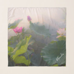© Oriental Accent Pink Lotus Art Personalized Scarf