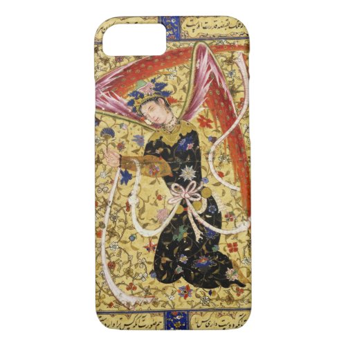 ORIENTAL ANGEL WITH FLOWERS AND WHITE BOW iPhone 87 CASE