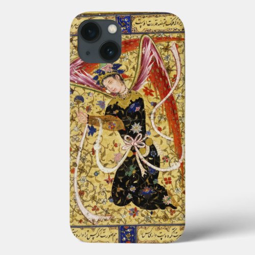 ORIENTAL ANGEL WITH FLOWERS AND WHITE BOW iPhone 13 CASE