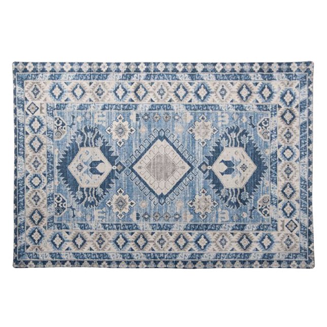 Oriental Antique Blue Kilim Rug   Cloth Placemat (Front)