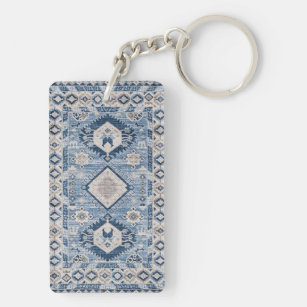 Oriental Antique Blue Kilim Rug    Keychain