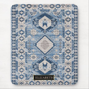 Oriental Antique Blue Kilim Rug Mouse Pad