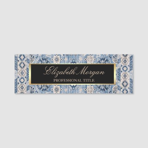 Oriental Antique Blue Kilim Rug    Name Tag