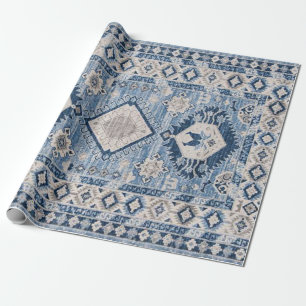 Oriental Antique Blue Kilim Rug Wrapping Paper