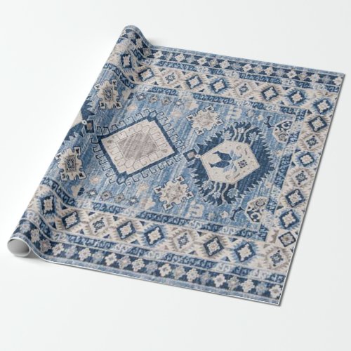 Oriental Antique Blue Kilim Rug    Wrapping Paper
