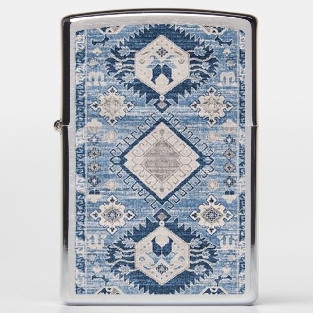 Oriental Antique Blue Kilim Rug    Zippo Lighter (Front)