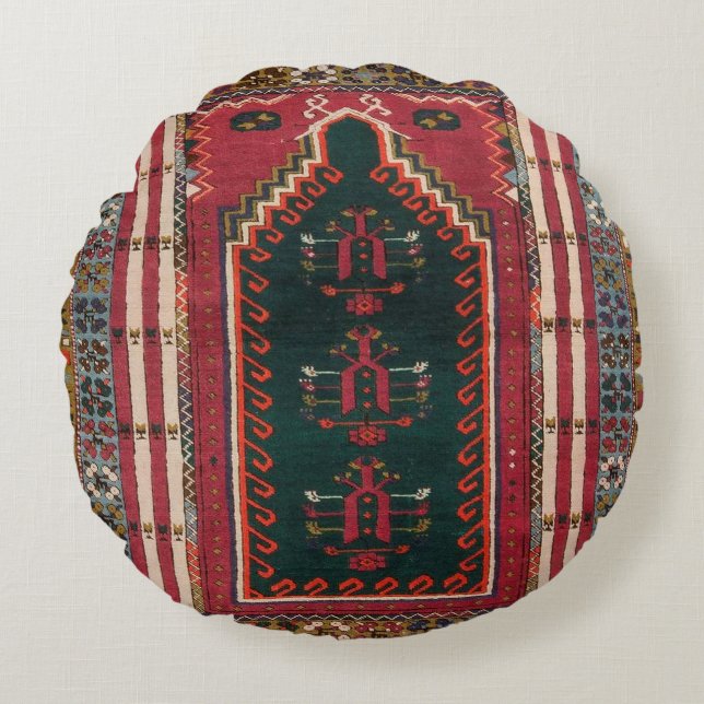 Oriental Antique Kilim Rug   Round Pillow (Front)