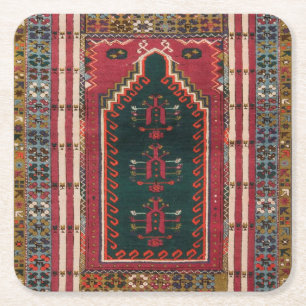 Oriental Antique Kilim Rug Square Paper Coaster