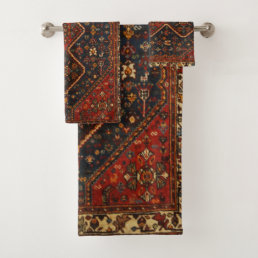 Oriental Antique Persian Turkish Carpet Rug Bath Towel Set