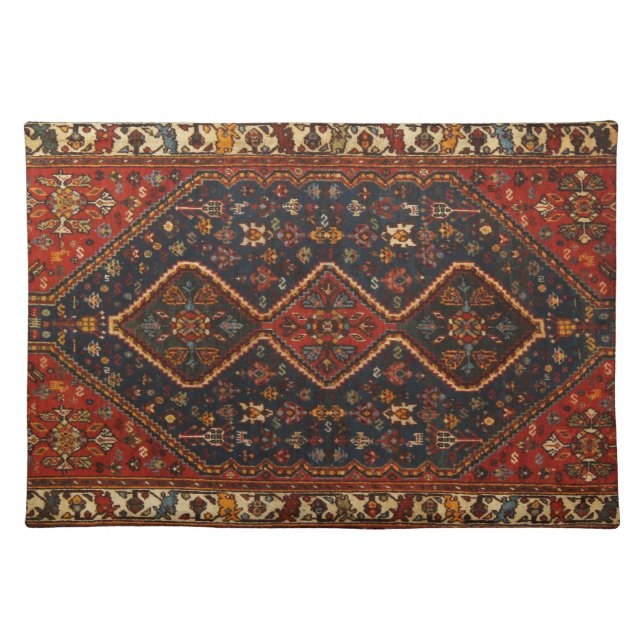 Oriental Antique Persian Turkish Carpet Rug Cloth Placemat (Front)
