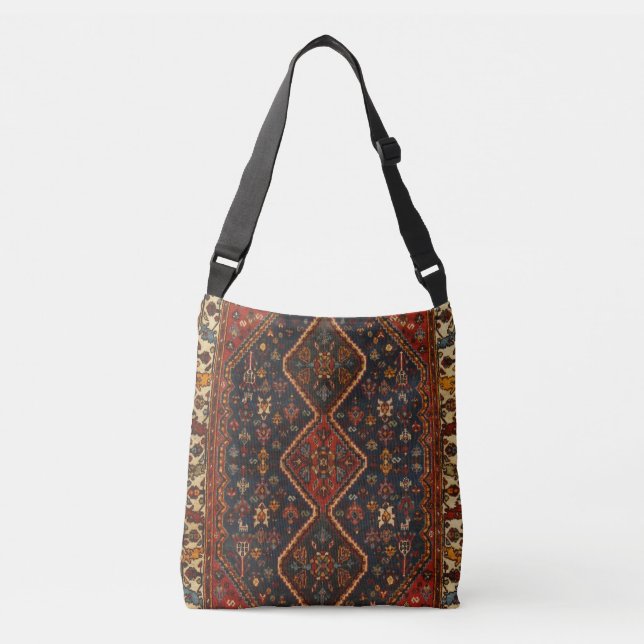 Oriental Antique Persian Turkish Carpet Rug Crossbody Bag (Front)