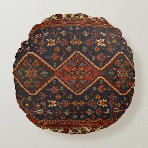 Oriental Antique Persian Turkish Carpet Rug Round Pillow