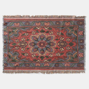 Oriental Antique Persian Turkish Floral Rug Throw Blanket