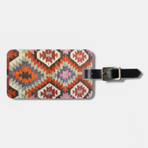 Oriental Antique Persian Turkish Kilim Carpet Luggage Tag