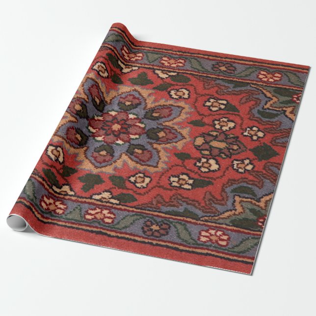 Oriental Antique Persian Turkish Rug Floral Carpet Wrapping Paper (Unrolled)