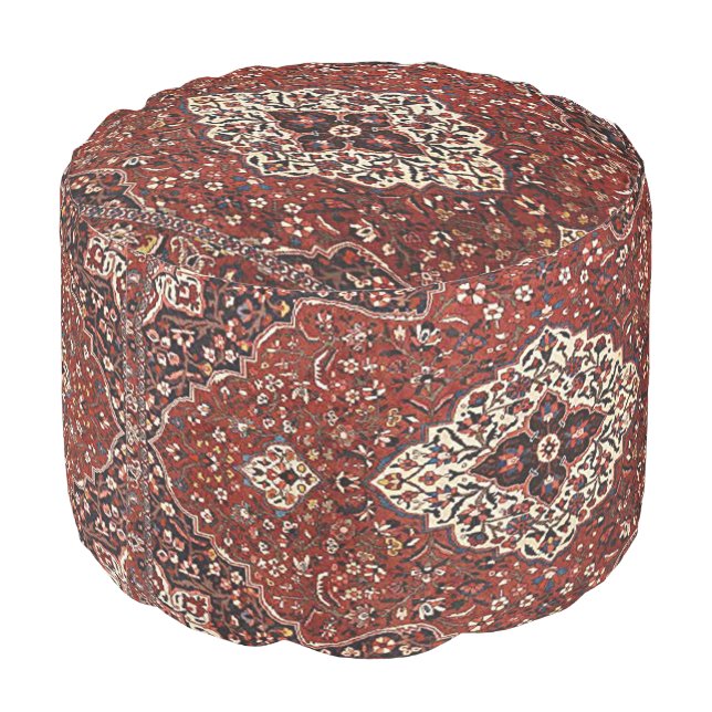 Oriental Antique Persian Turkish Rug Pouf (Angled Back)