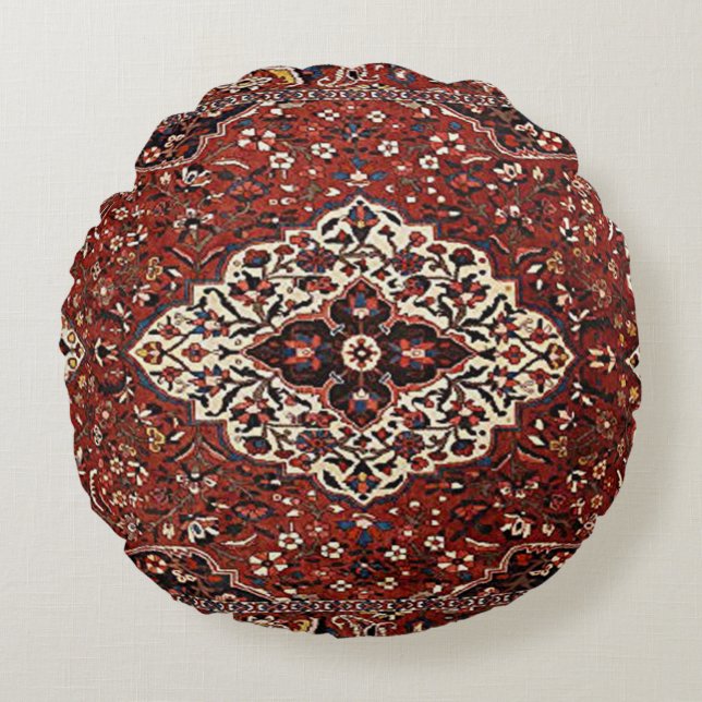 Oriental Antique Persian Turkish Rug Round Pillow (Front)