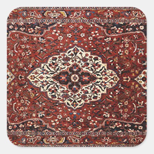 Oriental Antique Persian Turkish Rug Square Sticker