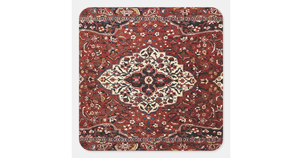 Turkish Rug Sticker Oriental Antique Persian Turkish Rug Square Sticker | Zazzle