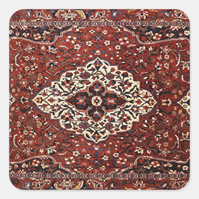 Turkish Rug Sticker Oriental Antique Persian Turkish Rug Square Sticker | Zazzle