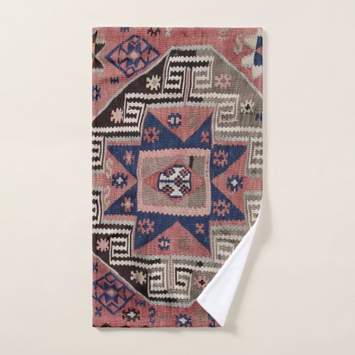 Oriental Antique Red Kilim Rug Bath Towel Set