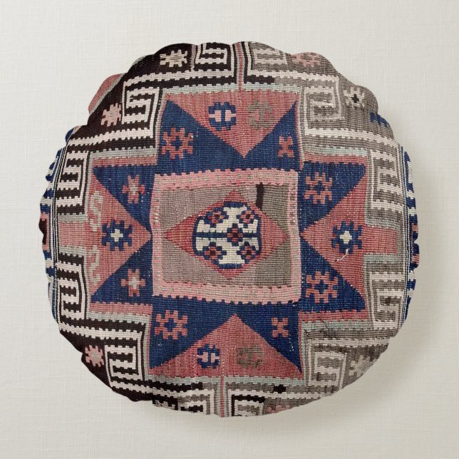 Oriental Antique Red Kilim Rug     Round Pillow (Front)