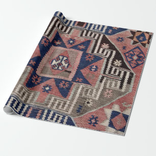 Oriental Antique Red Kilim Rug Wrapping Paper