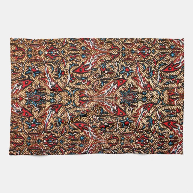 Oriental Antique Turkish Red Persian Carpet Kitchen Towel (Horizontal)
