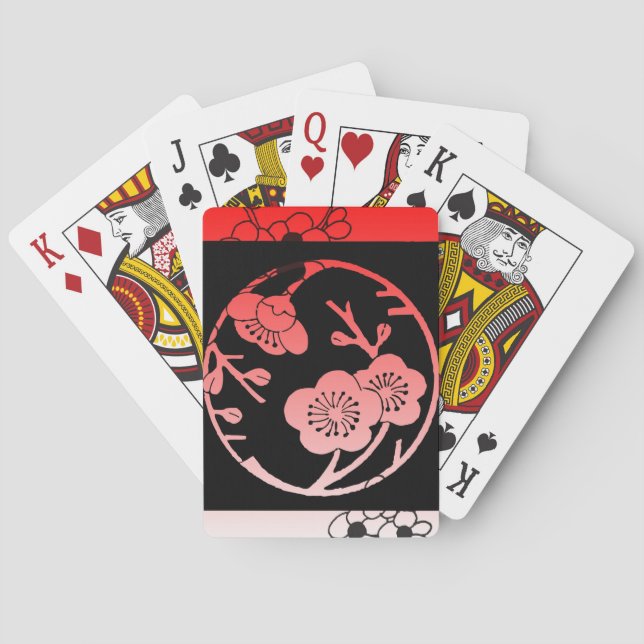 Oriental Apple Blossom Playing Cards (Back)