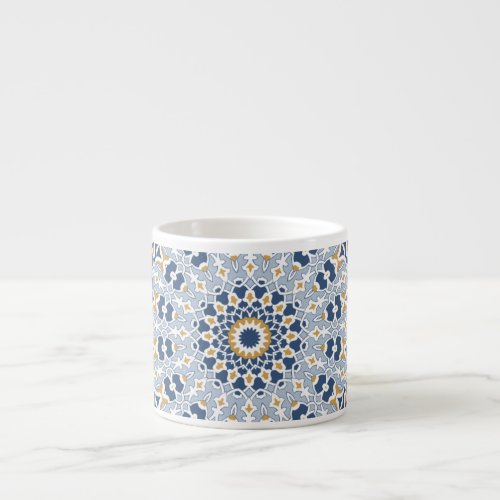 Oriental Arabesque Mandala Blue Islamic Pattern Espresso Cup