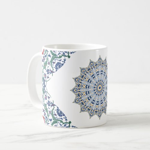Oriental Arabesque Mandala with Decorated Borders Coffee Mug