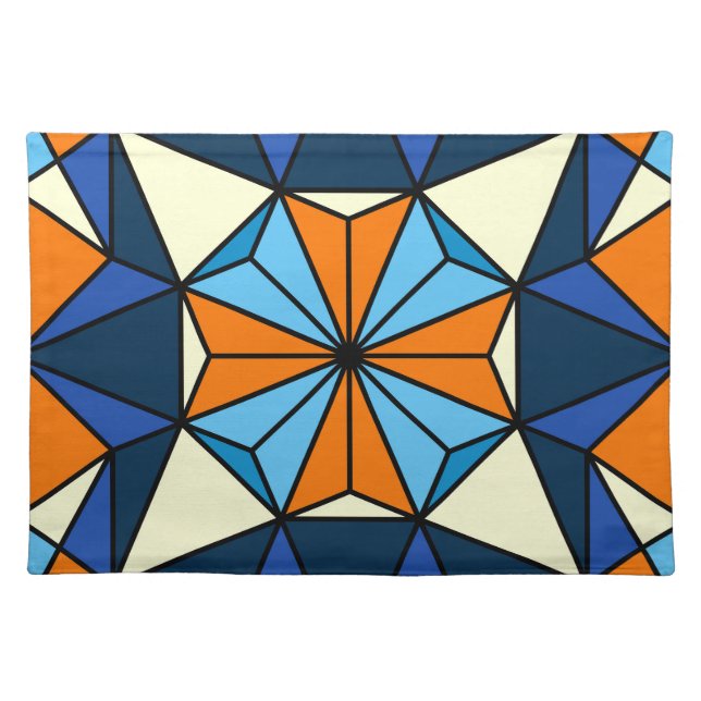 Oriental Arabic Geometric Seamless Pattern Cloth Placemat (Front)