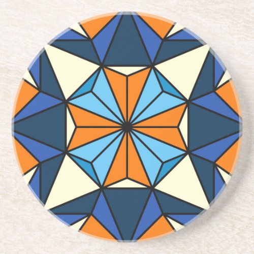 Oriental Arabic Geometric Seamless Pattern Coaster